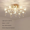 Gold glass flower chandelier ceiling lamp for living room