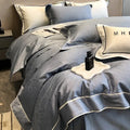 Gold jacquard satin and egyptian cotton patchwork bedding set bedroom