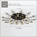 Gold leaf crystal ceiling chandelier led for living room
