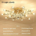Gold leaf decorbites crystal ceiling chandelier living room light