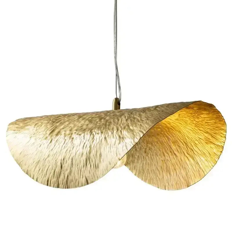 Gold lotus leaf led chandelier for living room dining kitchen island