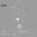Gold luxury led pendant light bedroom glass spheres and rings