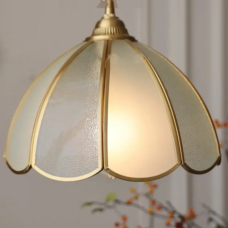 Gold petal glass led pendant lamp kitchen light fixture