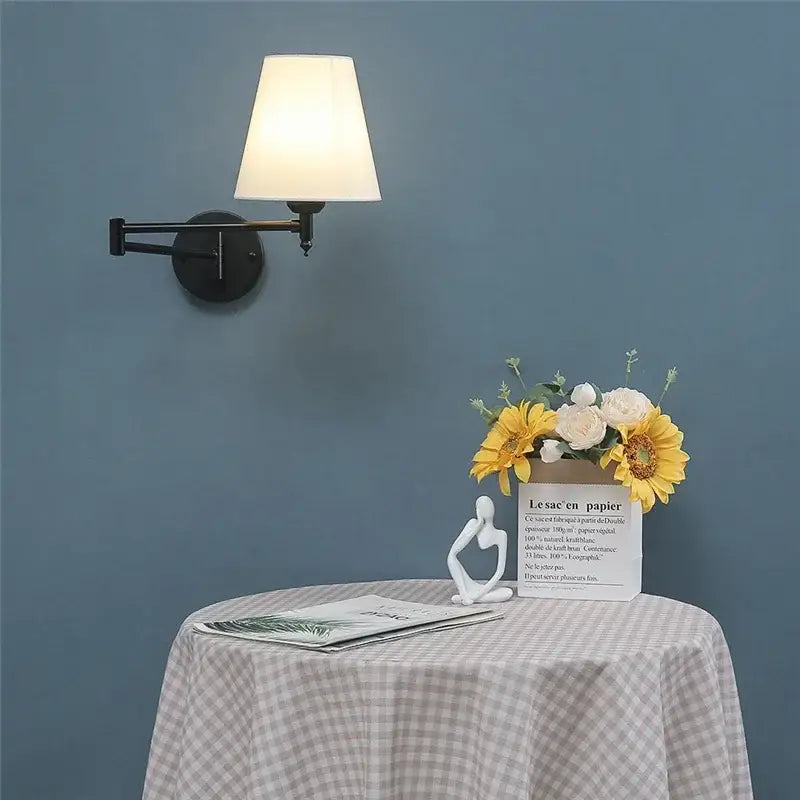 Gold pleated decorbites adjustable led wall lamp bedroom reading light