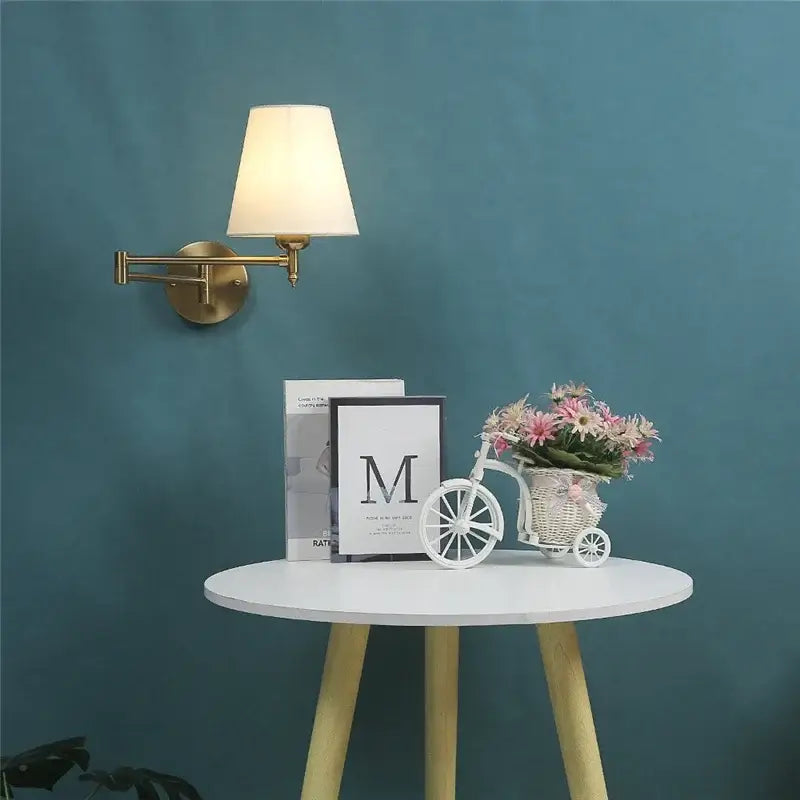 Gold pleated decorbites adjustable led wall lamp bedroom reading light