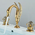 Gold swan crystal handle bathroom faucet – basin mixer tap