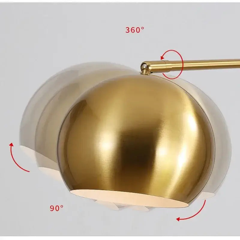 Gold vintage industrial desk lamp bedroom spherical led light