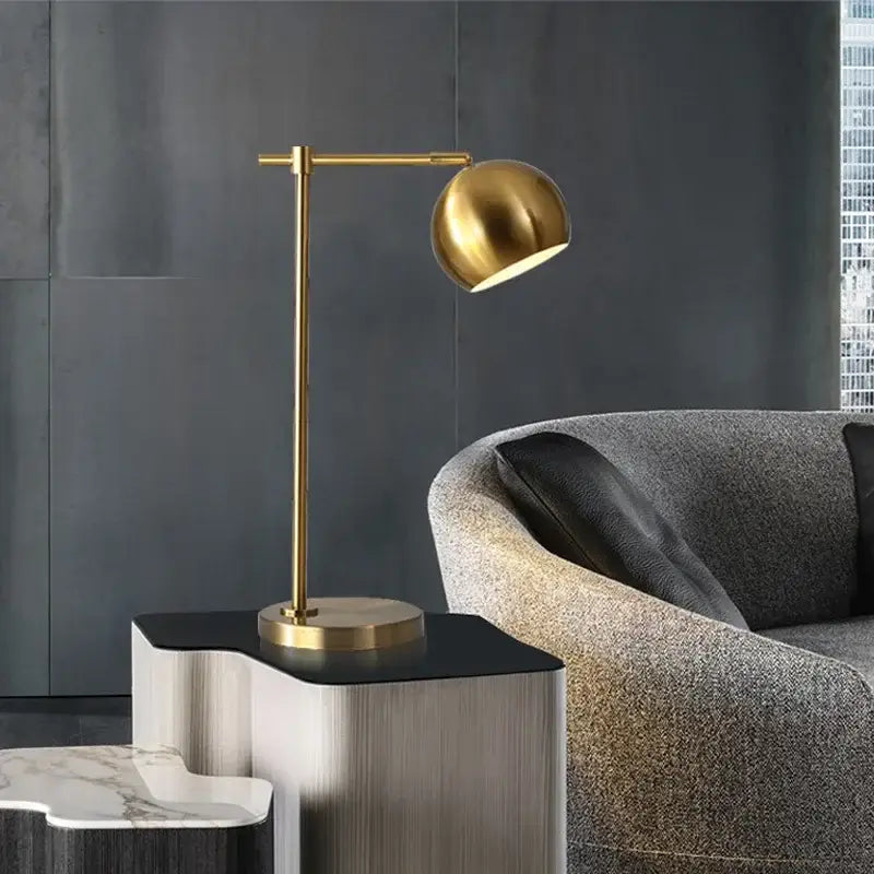 Gold vintage industrial desk lamp bedroom spherical led light