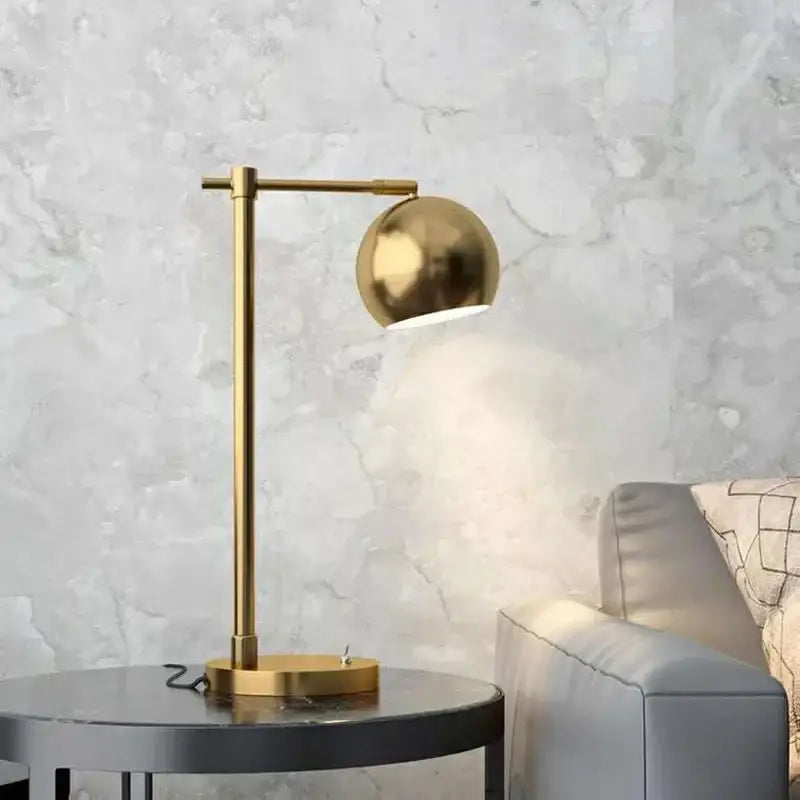 Gold vintage industrial desk lamp bedroom spherical led light