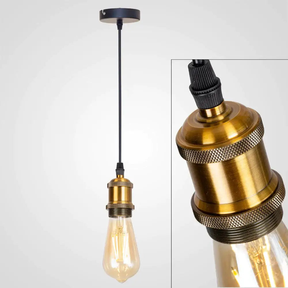 Gold vintage industrial pendant lamp 3 light dining room conical shade