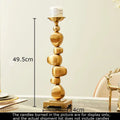 Golden alloy stone pile candle holder living room ornament