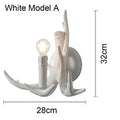 Golden antler deer horn wall lamp living room candle sconce
