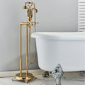 Golden bird freestanding bathtub faucet with crystal handles bathroom