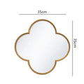 Golden border geometric plum flower mirror set – living room wall decor