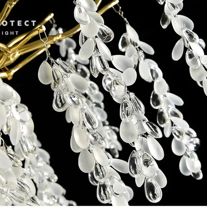 Golden branch crystal chandelier living room grapevine light