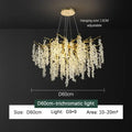 Golden branch crystal chandelier living room grapevine light