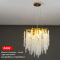 Golden branch crystal tassel chandelier dining room pendant light