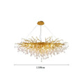 Golden branch crystal water drop led chandelier living room light