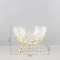 Golden branches crackled glass bowl set kitchen decor