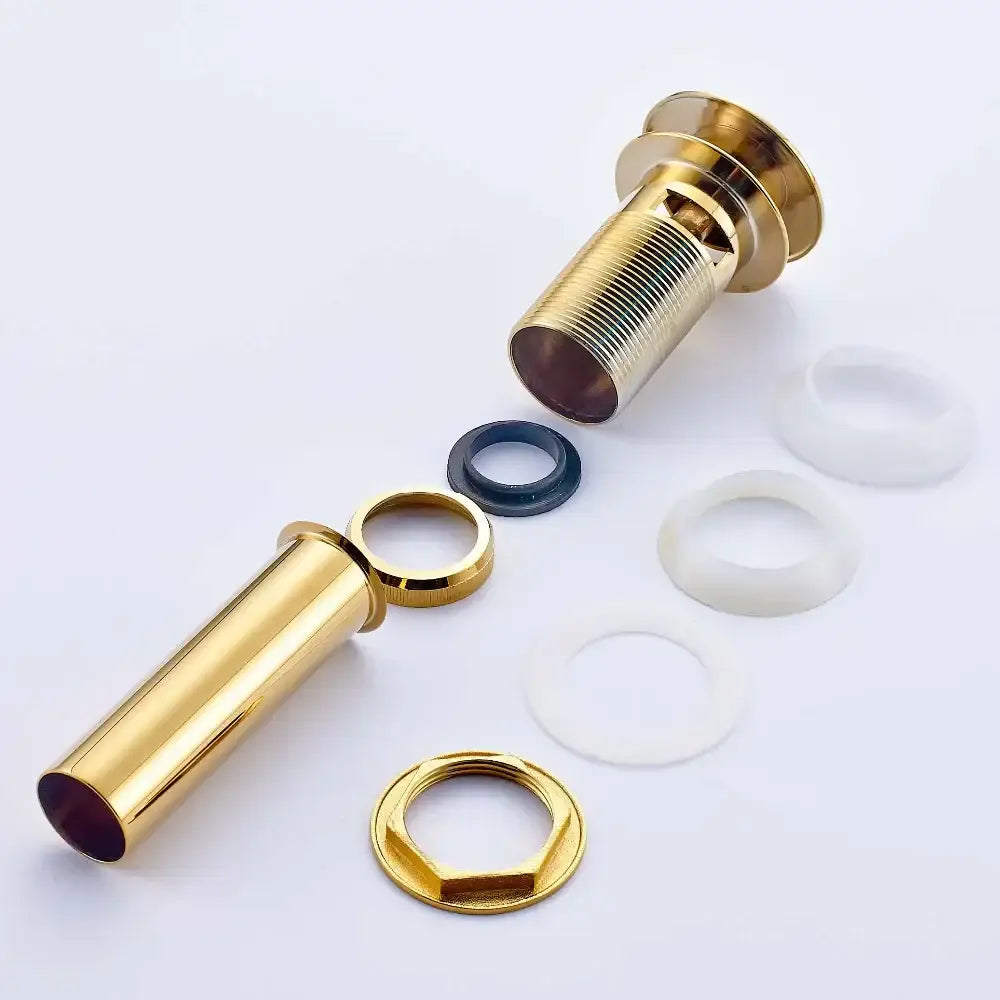 Golden brass vintage bathroom sink pop up drain