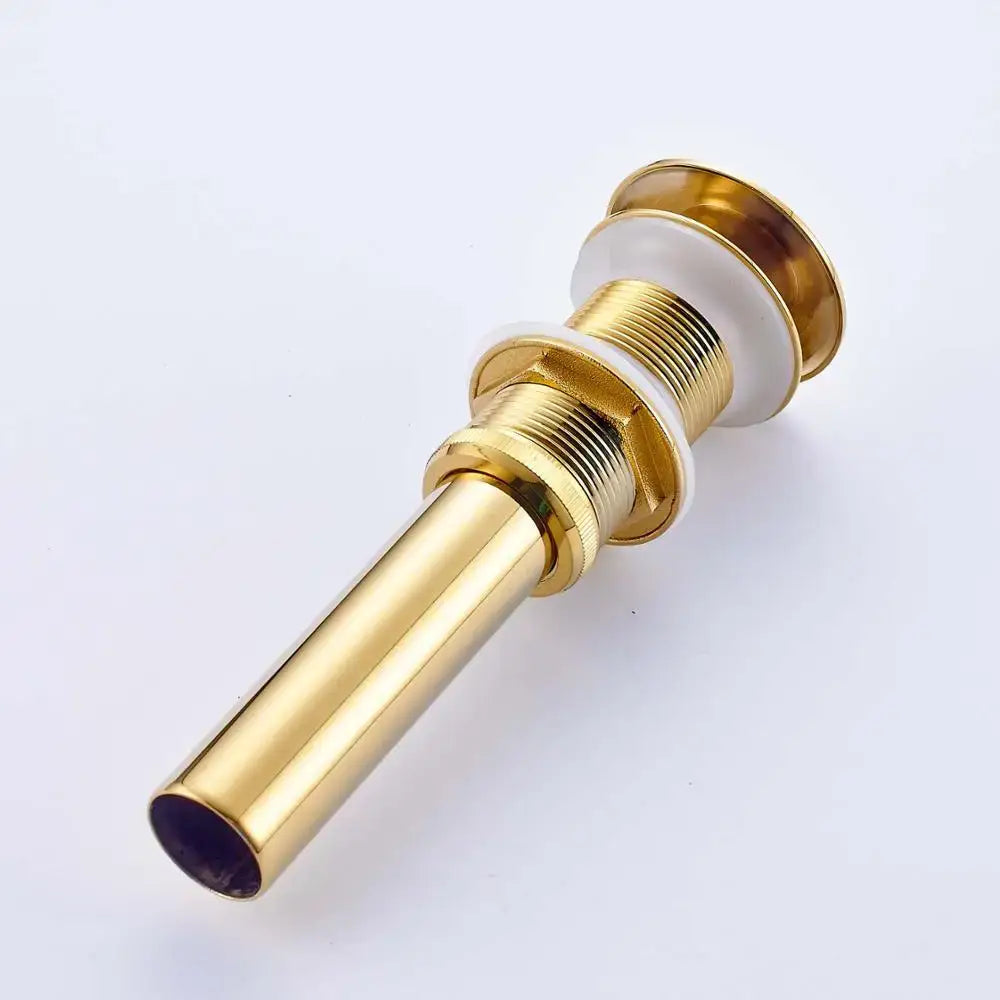 Golden brass vintage bathroom sink pop up drain