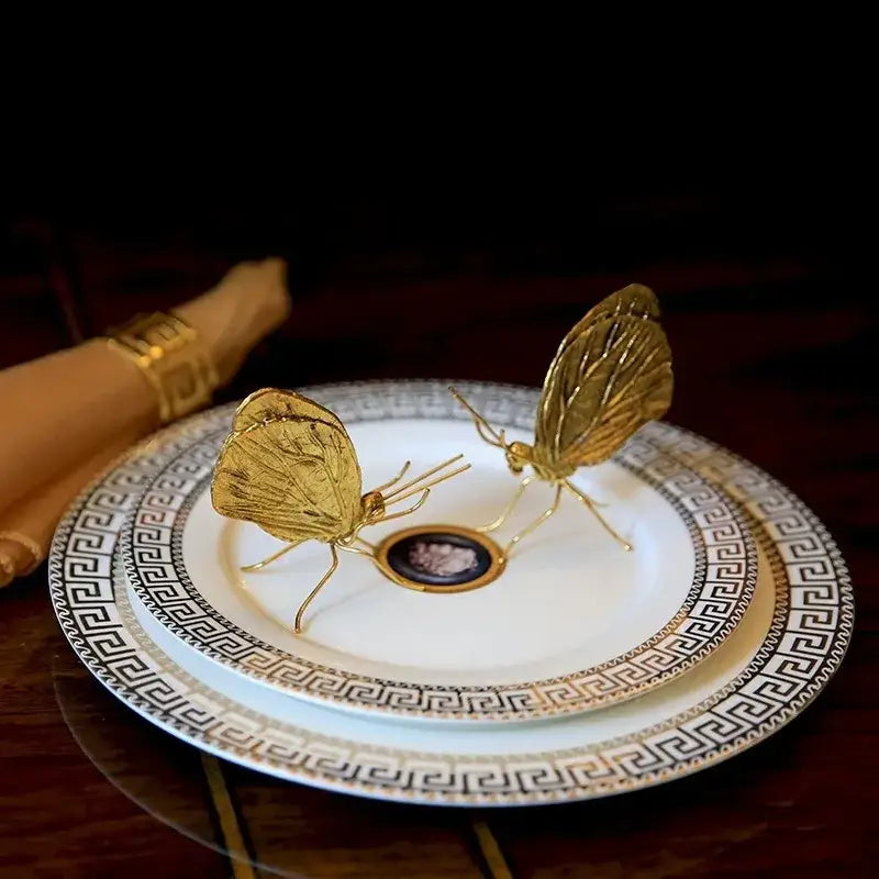 Golden butterfly ant miniature metal figurine living room decor