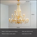 Golden cascading crystal led chandelier pendant light for villa stairs