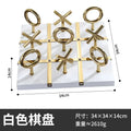 Golden chessboard metal handicraft tic-tac-toe set living room decor