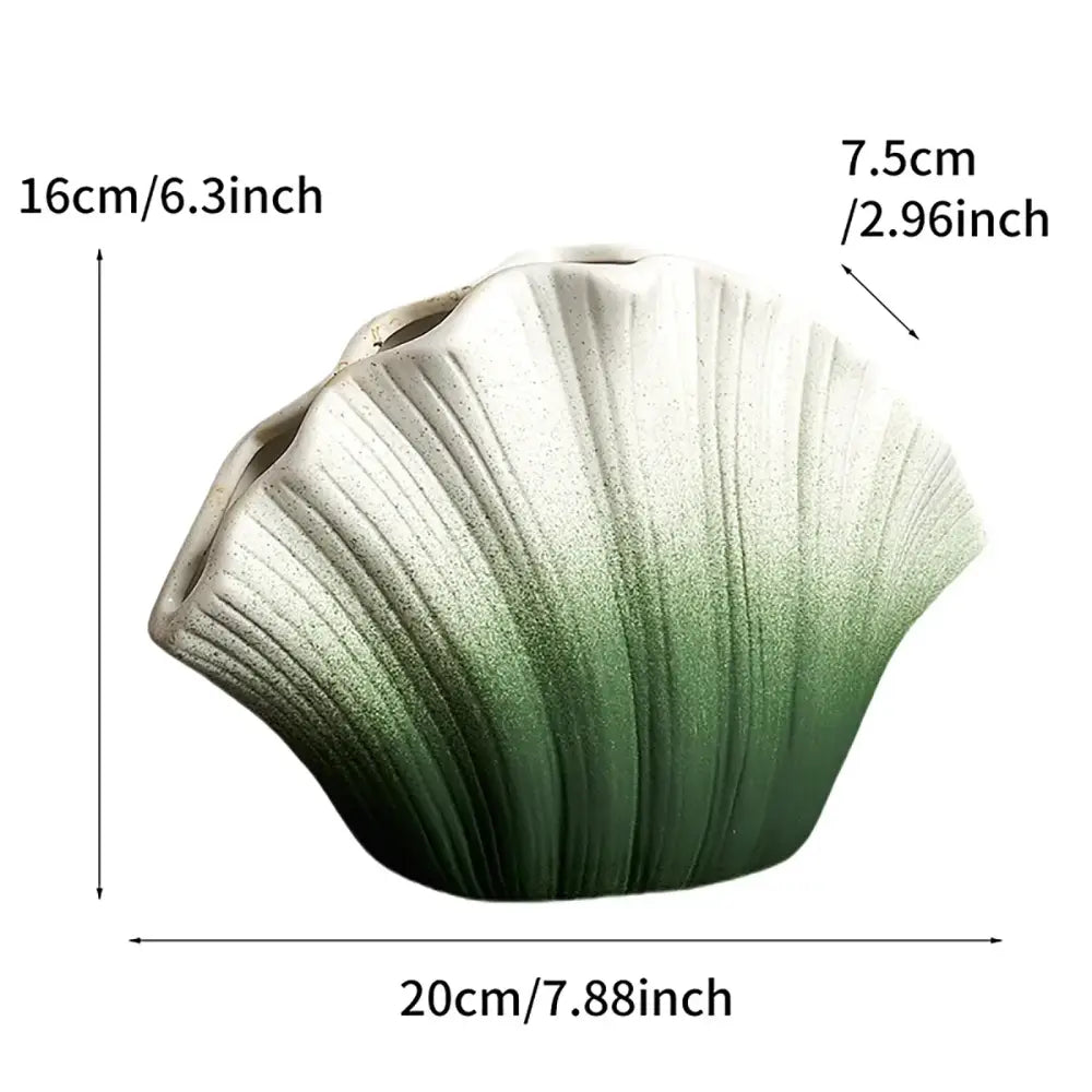 Golden gradient shell ceramic vase living room decor
