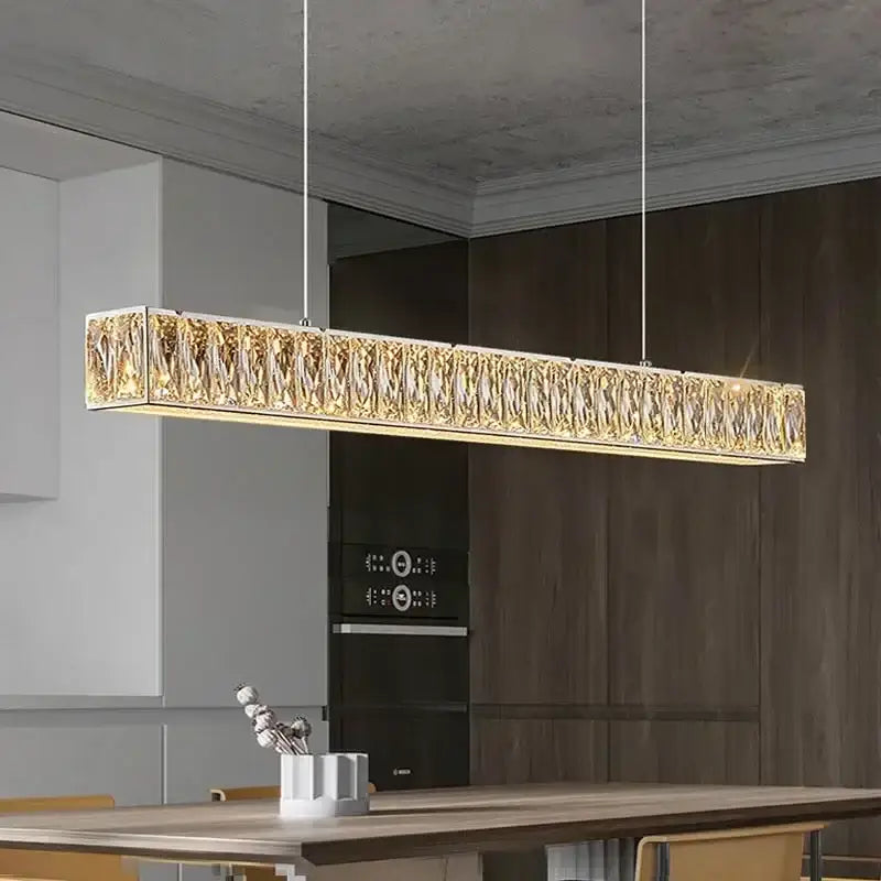 Golden led modern crystal chandelier dining room lighting