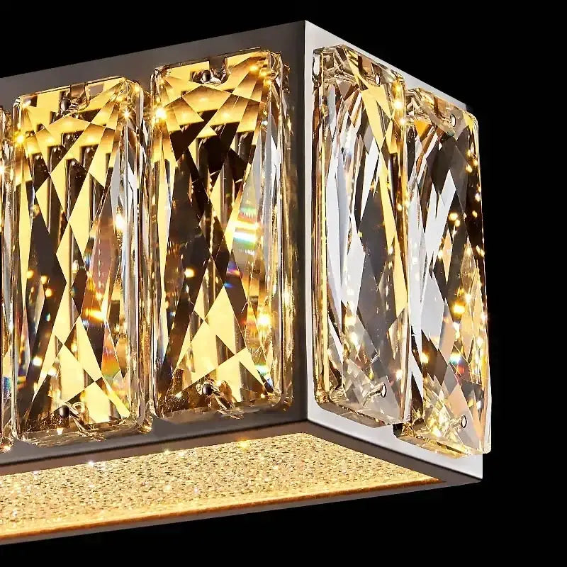 Golden led modern crystal chandelier dining room lighting
