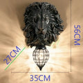 Golden lion head king crystal wall lamp for bedroom living room