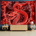 Golden loong dragon totem tapestry bedroom wall art