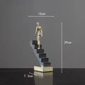 Golden man abstract resin staircase sculpture living room decor