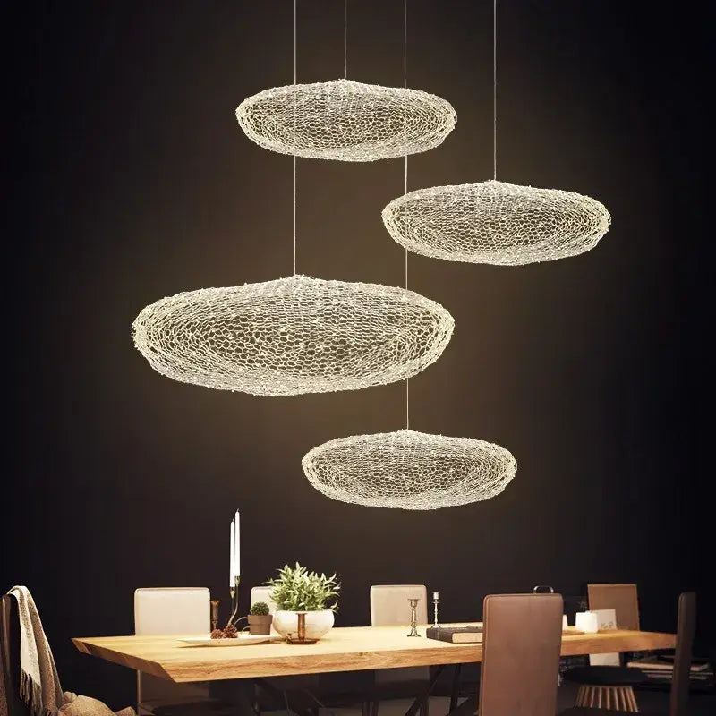 Golden mesh decorbites cloud light – bedroom pendant lamp