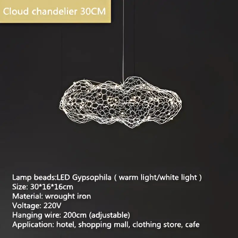 Golden mesh decorbites cloud light – bedroom pendant lamp