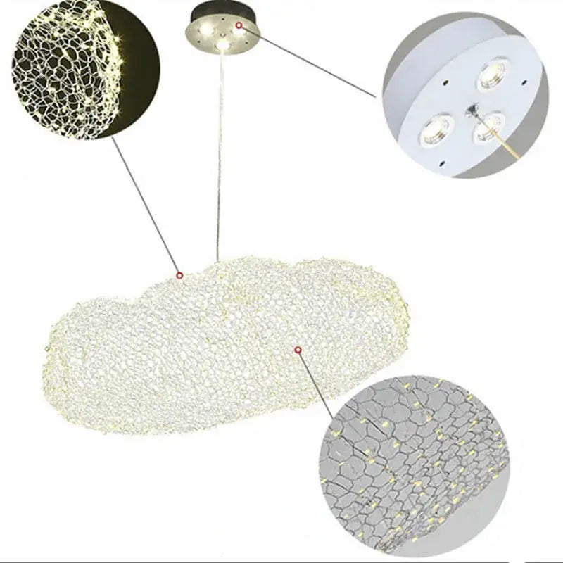 Golden mesh decorbites cloud light – bedroom pendant lamp