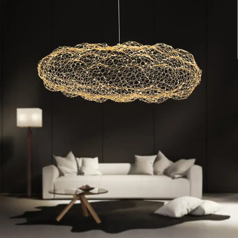 Golden mesh decorbites cloud light – bedroom pendant lamp