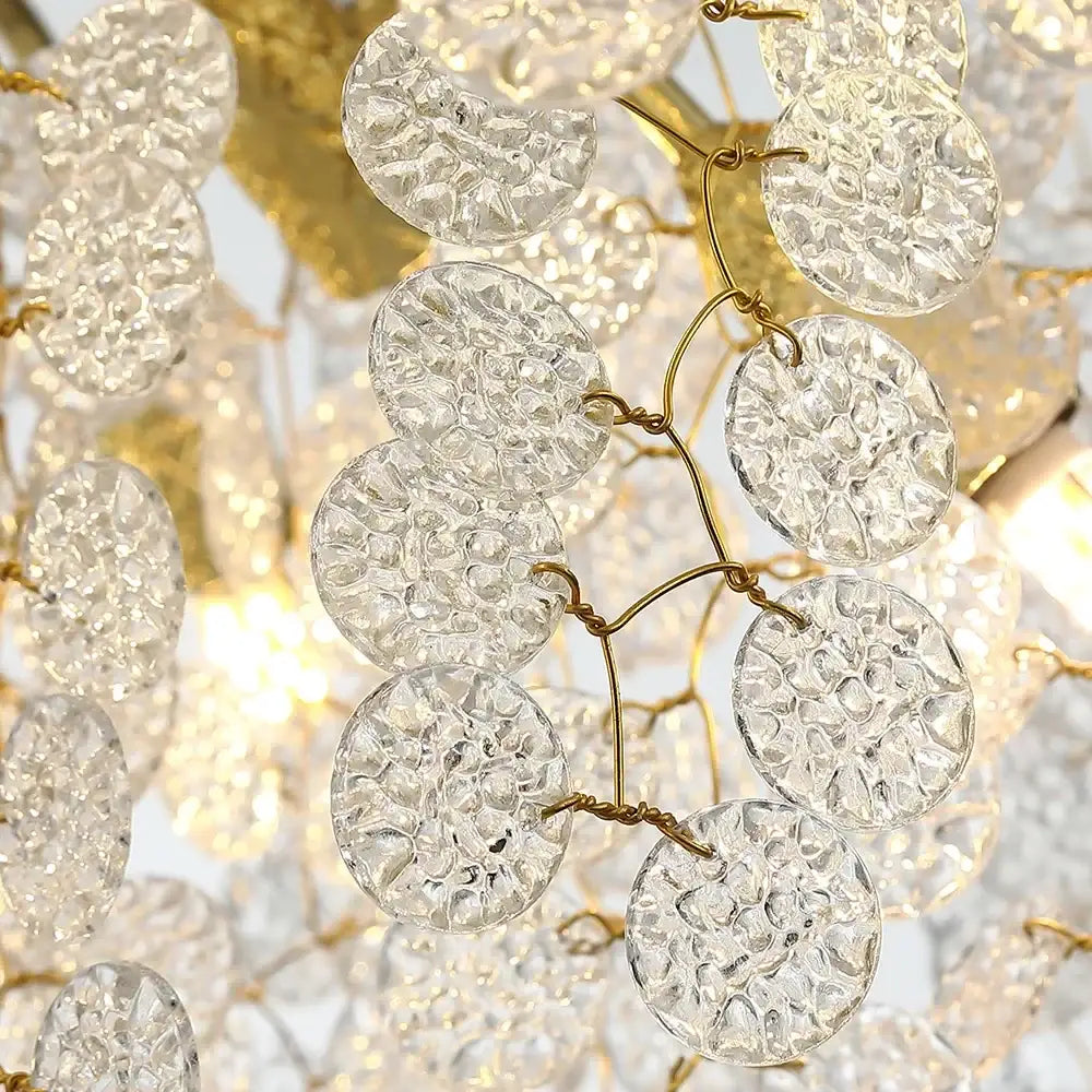 Golden money tree crystal chandelier living room gold pendant light