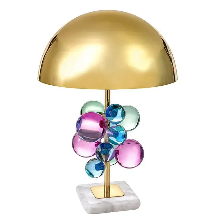 Golden mushroom crystal ball table lamp bedroom decor