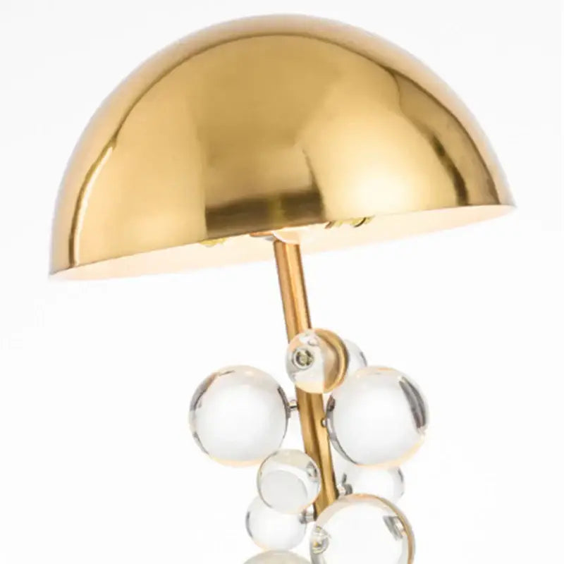 Golden mushroom crystal ball table lamp bedroom decor