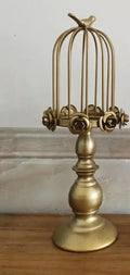 Golden rose birdcage style ornament dining room candle holder