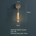 Golden water droplets crystal wall lights bedroom sconce