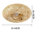 Golden woven bamboo ceiling fan with light bedroom retractable blades