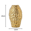 Golden wrinkle ceramic vase living room textured gold decor