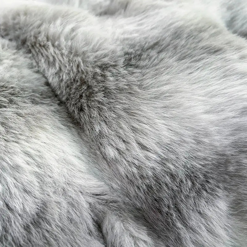 Gradient gray faux fur bedding set bedroom duvet cover