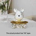 Graffiti bear figurine with gold tray living room storage sculpture