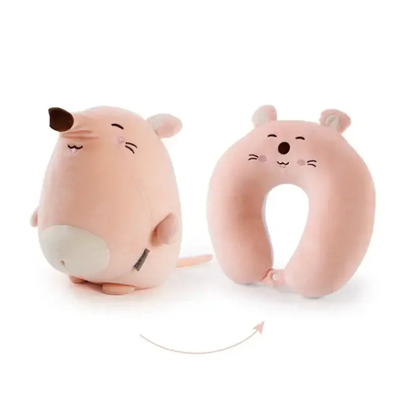 Gray and black penguin cute plush animal neck pillow bedroom travel