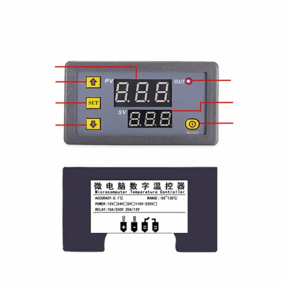 Gray digital temperature controller thermostat kitchen heat regulator