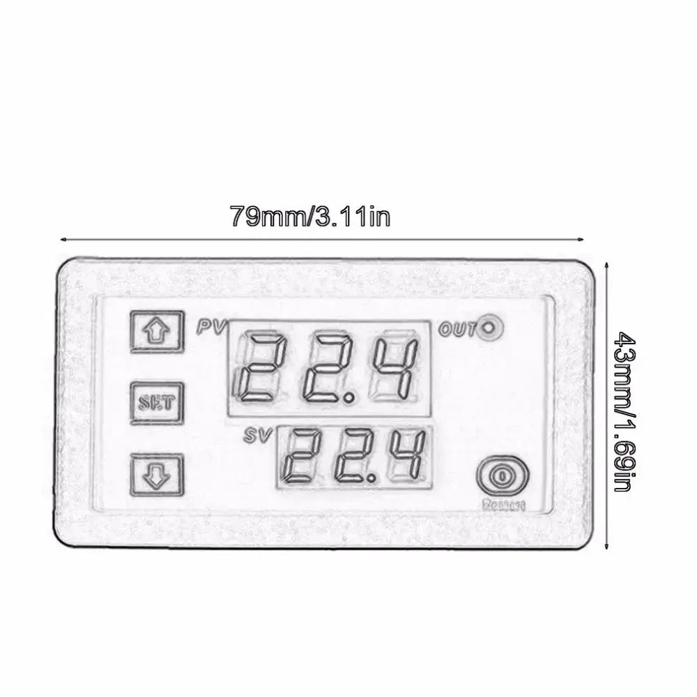 Gray digital temperature controller thermostat kitchen heat regulator